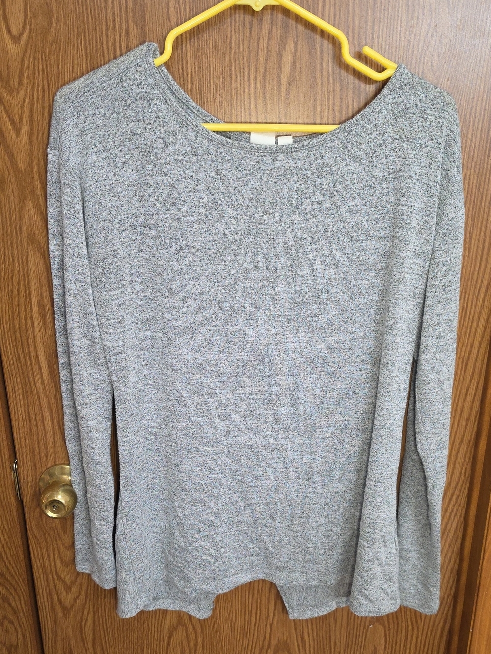 GAP Women's Heather Gray Long Sleeve Knit Top